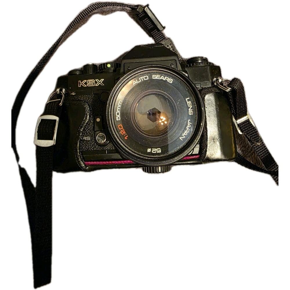 Vintage Sears KSX 35mm SLR Film Camera w/ 50mm Lens Case For Parts Repair